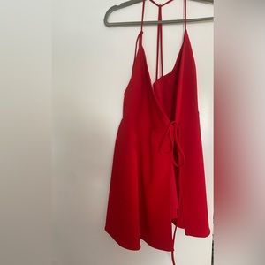Mini red wrap dress